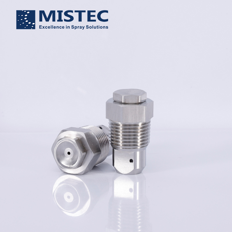 Inline entry hollow cone nozzle